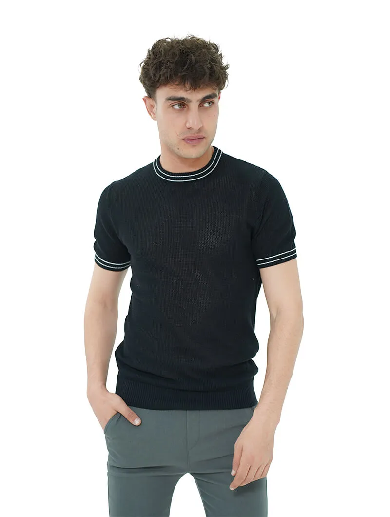 T-shirt en tricot demi-manches